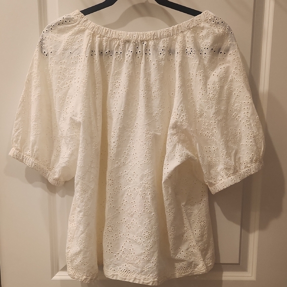 Karen Kane White Flutter Sleeve Blouse with Tie Front - Picture 6 of 6